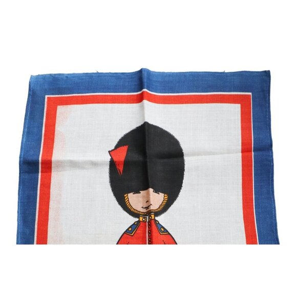 Vintage Souvenir Tea Towel Queens Guard Guardlet Linen 1960s - Picture 2 of 4